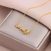Sweet Sexy Zircon Crystal Series Pendant Necklaces For Women Female Stainless Steel Neck Chain Jewelry Girls Party Gift - Image 10