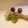 Metal Wrap Resin Irregular Dangle Earrings Simple Vintage Earrings Women Daily Jewelry Accessories - Image 5