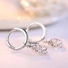 Silver Earrings Jewelry Retro Simple Pattern Purple White Zircon Earrings - Image 3