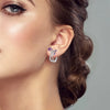 Colorful Cubic Zirconia Huggie Hoop Earrings in Flower Butterfly and Clover Designs - Image 98