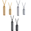 Cylinder Ashes Urn Pendant Charm Stainless Steel Cremation Memorial Necklace Jewelry 3 Colors - Image 1