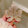 Maple Leaf Brooch Temperament Chest Flower Pin Inlaid Zircon Men's And Women's Jewelry Party Gift - Image 2
