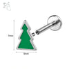 ZS 1PC 16G Stainless Steel Lip Piercings for Women Snowman Reindeer Pine Lip Rings Cartilage Earring 6mm/8mm Helix Piercing - Image 14