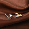 1/5PCS Titanium 5 CZ Cluster Climber Stud Earrings 16G Daith Helix Tragus Cartilage Lobe Piercings Flatback Labret Stud Jewelry - Image 4