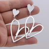 Vintage Hollow Metal Heart Pendant Earrings for Women European Punk Big Long Drop Earrings Wedding Party Golden Jewelry - Image 8