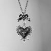 Y2K Bow Heart Pendant Necklace for Women Girls Gothic Red Drip Oil Thorn Cross Choker Necklaces Party Jewelry Accessories - Image 7