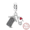 Silver Charms Beads Winter Snowflake Snowman Igloo Penguin Pendant Fit Bracelet Charms Women Jewelry Gift - Image 13