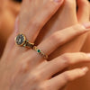 Silver Open Finger Ring Flower Leaf Design Green Golden Vintage Stackable For Women Girl Jewelry Gift - Image 4