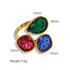 Carlidana Jewelry Open Rings Gold Plated Stainless Steel Simple Multi-Color Crystal Ring For Women Jewelry - Image 13