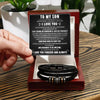 To My Son Stainless steel multi-layer woven bracelet men's titanium steel leather bracelet engraved gift set - Image 1