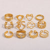 Stainless Steel Star Heart Round Twisted Open Rings Gold Plated Women Statement Jewelry - Image 5