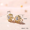 Dainty Gold Color Cubic Zirconia Stud Earrings for Women Contracted Design Bridal Wedding Earrings Jewelry - Image 6