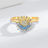Sun and Moon Open Ring Adjustable Overlapping Wear Rings for Women Girls CZ Finger Jewelry Gifts - Image 1