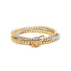 Beaded Stretch Bracelet with Crystal Accents in Gold-Tone - Image 7