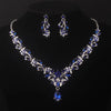 High end atmospheric necklace earring set, wedding bride accessories, wedding dress set, blue, purple, red necklace earrings, bi - Image 1