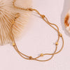 Gold Plated 316L Stainless Steel Hypoallergic Anklets For Women Double Layer Snake Chain Feet Bracelet on the Leg - Image 4