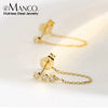 Rhinestone Stainless Steel Drop Earrings Bohemian Chain Earrings Women's Jewelry - Image 1
