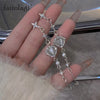Y2K Korean Star Tassel Heart Opal Hanging Earrings Cross Star Love Long Dangle Earring Elegant Aesthetic Heart Drop Earrings - Image 2