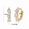 Environmentally Friendly Brass Marquise Zirconia Hoop Earring For Women Minimalist Gold Plated Pear Earring - Image 9