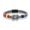 Men Women Spain Flag Double Strand Nautical Rope Bracelet Brushed Black Stainless Steel Magnet Buckle Accessories - Image 12