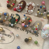 12Grids Christmas Red/Green Pearl Nail Rhinestone Mixed Size Pearlescent Colorful Beads Nali Charms Full Circle Pearl Manicure - Image 2