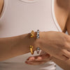 Simple Gold Plated Stainless Steel Cuff Bracelet Set Jewelry Accessories for Women - Image 4