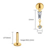 Titanium Baguette Cartilage Earring 16G CZ Dangle Helix Earlobe Labret Stud Flat Back Piercing Jewelry - Image 14