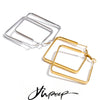 40 40mm Daily Stainless Steel Square Hollow Hoop Earrings for All Occasions Versatile Minimalist Basic Jewelry - Image 1