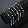 6Pcs Silver Rhinestone Bracelets for Women Girls Korean Sparkling Starry Sky Charm Bracelets Party Jewelry - Image 2