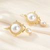 Court Style Elegant Inlaid Imitation Pearl Golden Dangle Earrings for Women Temperament Wedding Anniversary Jewelry Gifts - Image 6