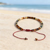 Spring Jewellery Tiger's Eye African Pine Nature Stone Bransoletka for Beach Scene Anklet Adjustable Rope 3.8 - Image 3