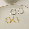 Silver Earrings Ear Hoop For Women Square Stud Jewelry Engagement Anniversary Gift - Image 2
