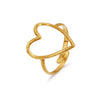 316L Stainless Steel Hollow Heart Ring for Women Western Style Open Ring Party Jewelry Gift - Image 5