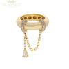 Iced Out Stack Chain Ring Gold Color Micro Paved CZ Engagement Band Multi Piece Stacking Finger Jewelry - Image 18