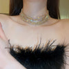 Colorful Crystal Chokers Necklaces for Women Multilayer Gold Color Chain Rhinestone Necklaces Statements Jewelry - Image 3