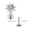 Titanium 16G Sunflower Cartilage Stud Earring with CZ Flower Helix Tragus Conch Piercing Jewelry - Image 17