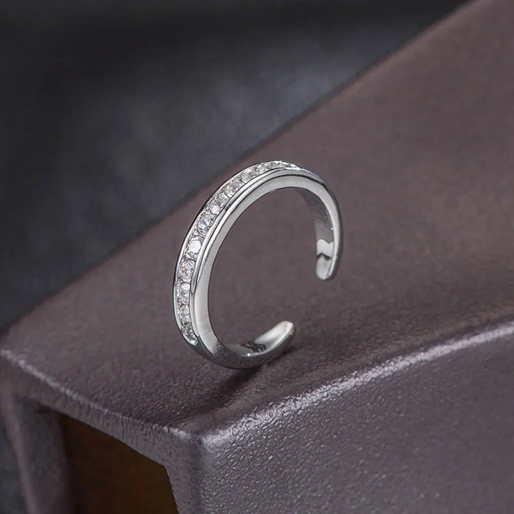 Simple Alloy Crystal Foot Ring Adjustable Opening Toe Ring for Women Girl Summer Beach Vacation Jewelry Finger Ring - Image 1