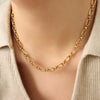 Stainless Steel Thick Round Gold Color Cuban Chain Necklace for Women Men Retro Hip Hop Punk Bangle Jewelry Colorfast - Image 1