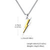 Stainless Steel Double Layer Lightning Necklaces with Box Chain,Hiphop Punk Two Tones Mens Pendant - Image 7