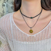 2 Pcs Vintage Peace Buckle Pendant Necklaces Stone Beads Chains Choker Necklace Set Women Men Chinese Style Jewelry K - Image 9