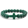 8mm Beads Religious Cross Bracelet for Women Men Natural Turquoise Stone Elastic Link Prayer Bracelet for Boy Girls - Image 15
