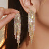 Fyuan Long Tassel Drop Earrings for Women Black Gold Silver Color Rhinestone Dangle Earring Wedding Party Jewelry - Image 8