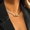 Unique Twisted Chunky Flat Snake Chain Necklace for Women Sexy Vintage Clavicle Choker Grunge Jewelry Gift - Image 2