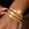 Yupsk 3Pcs/Set 316L Stainless Steel Stacking Bracelets Dazzling Shiny Frosted Surface Cuff Bangle Daily Accessories - Image 3