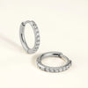 1 Pair Titanium Classic Pave CZ Huggie Earrings 18G Platinum Plated Lightweight Earlobe Hoop Ear Piercing - Image 5