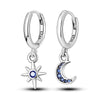 Silver Star And Moon Women Earrings Brilliant Wedding Engagement Star Earrings Jewelry Gift - Image 14