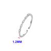 Silver 1.2mm Thin Round Zircon Adjustable Ring For Women Party Classic Jewelry Light Accessories - Image 2