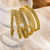 Woven Bracelet for Women, Adjustable Open-End Bangle, Gold Plated Stainless Steel, Delicate Jewelry Gift Idea - Image 4