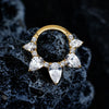 Titanium 16G Pear CZ Hinged Clicker Segment Hoop Ring 8mm/10mm Hinged Daith Clicker Septum Nose Jewelry - Image 5