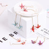 Kranich Earrings Origami Miniblings Bird Cranes Faltkunst Senbazuru Paper - Image 1